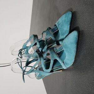 Teal Blue Suede Marlow Heels by White House Black Market size 6